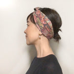 Head scarf Pink Floral print - Head wrap