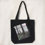 photo Zipper Pocket tote bag, Black, Empire state Building