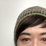 Winter Wide Headband Ear warmer Green Yellow stripes